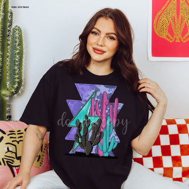Purple Aztec Cactus Screen Print High Heat Transfer W11