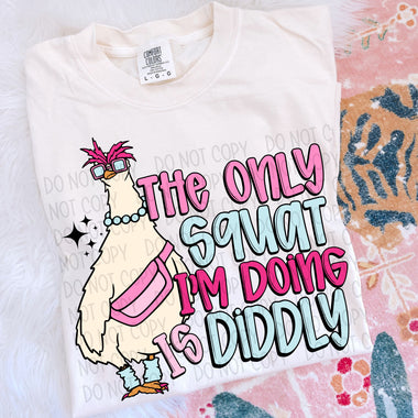The Only Squat I'm Doing is Diddly DTF Transfer