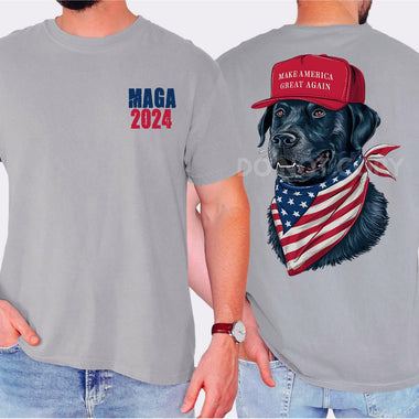 MAGA Black Lab Hat Wholesale Tee (front & back)
