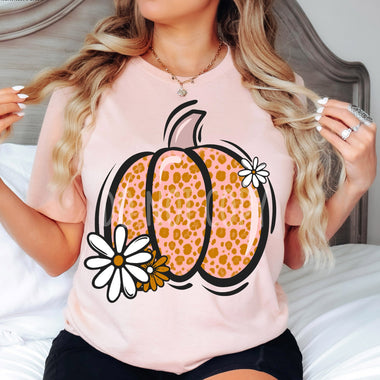 Pumpkin Daisy Screen Print High Heat Transfer K35