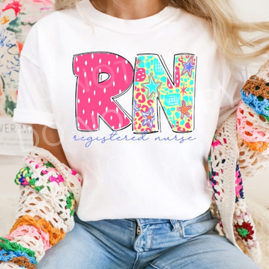 Registered Nurse Scribble Bright DTF Transfer