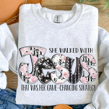 She Walked With Jesus DTF Transfer
