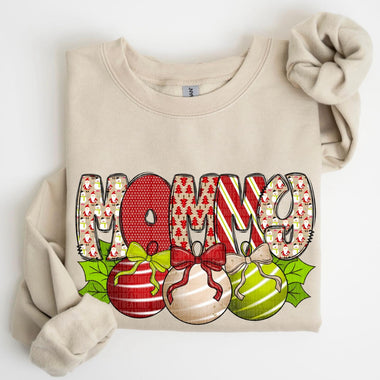 Mommy with Christmas Ornaments DTF Transfer