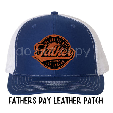 Fathers Day Leather Patch for Hats *Heat Press Required*