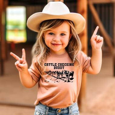Cattle Checking Buddy KIDS Screen Print Transfer V79