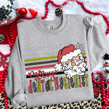 Merry Dental Hygienist Stripe DTF Transfer