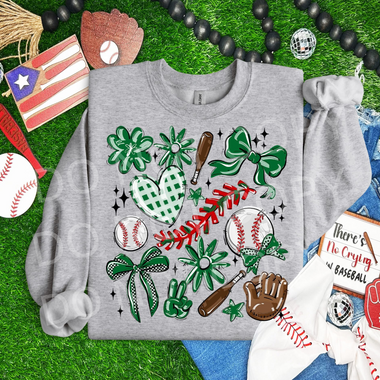 Play Ball Collage Baseball KELLY GREEN DTF Transfer
