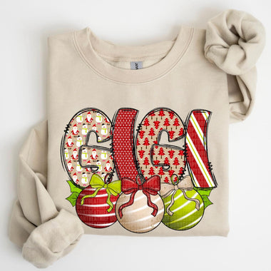 Gigi with Christmas Ornaments DTF Transfer