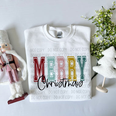 Merry Christmas (Varsity font) DTF Transfer