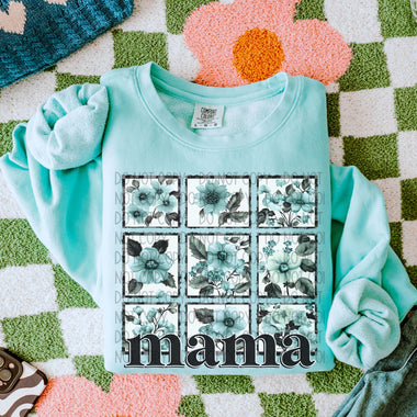 Mama with Teal Flowers DTF Transfer