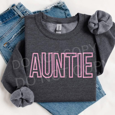 AUNTIE Rosette Pink DTF Transfer
