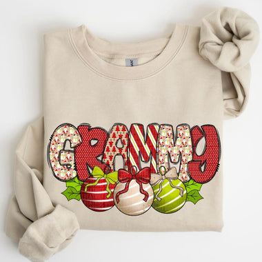 Grammy with Christmas Ornaments DTF Transfer
