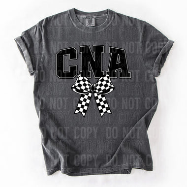 CNA Checkered Bow DTF Transfer
