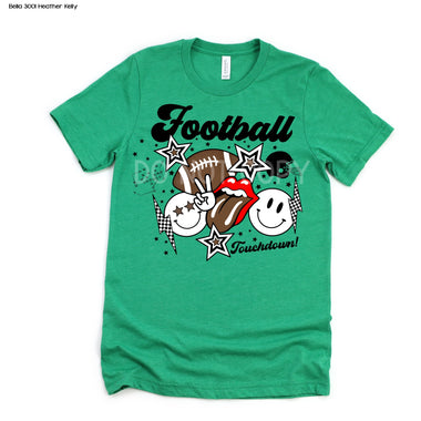 Football Collage Screen Print High Heat Transfer I14
