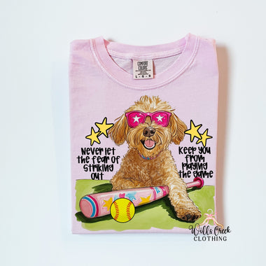 Never let the fear Doodle Dog Wholesale Tee