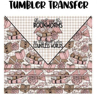 Bookworm Tumbler Seamless Sublimation Transfer