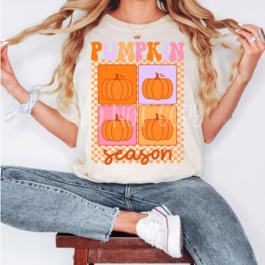 Pumpkin Checkered Screen Print High Heat Transfer P84