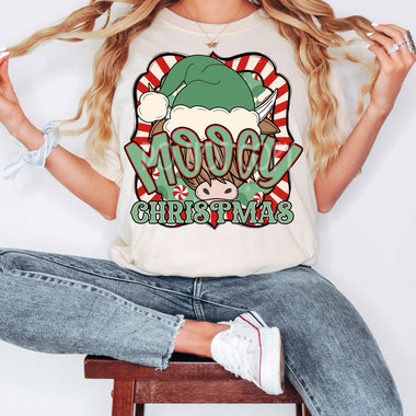 Mooey Christmas Screen Print High Heat Transfer T8