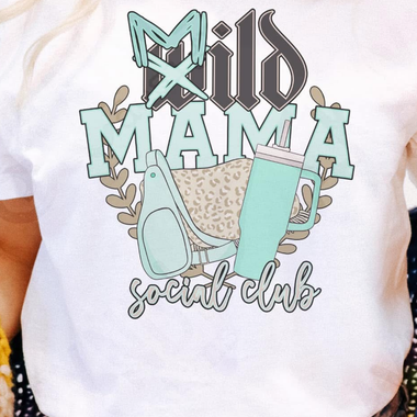 Mild Mama Social Club Blue DTF Transfer