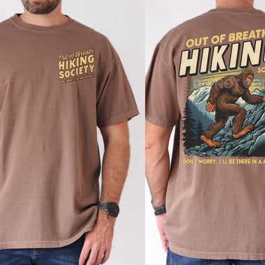 Out of Breath Hiking Club Wholesale Tee (front & back)