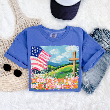 Spirit of the Lord Freedom Patriotic Wholesale Tee