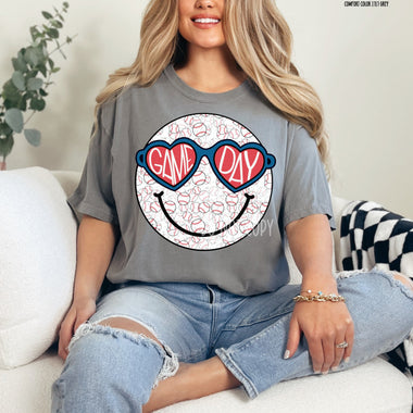 Game Day Smiley Screen Print Transfer W61