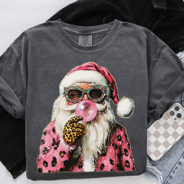 Trendy Leopard Sunglasses Santa Wholesale Tee