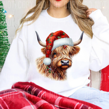 Christmas Highland Cow DTF Transfer