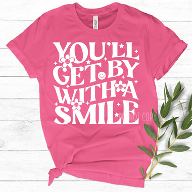Get by with a Smile Screen Print Transfer W80