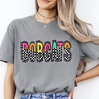 Checkered Bright Bobcats DTF Transfer