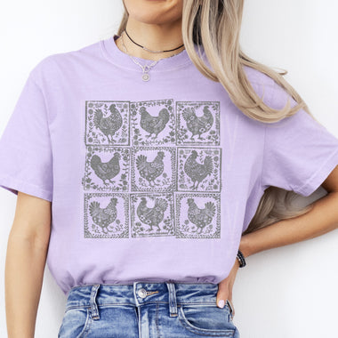 Chicken Collage Single Color Screen B18