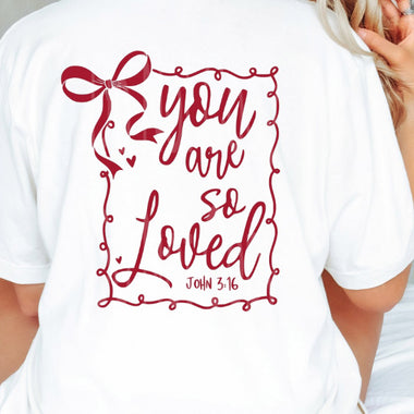 You Are Loved Red Ribbon Back Single Color Screen B21