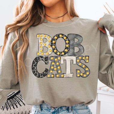 Neutral Marquee Mascot Bobcats DTF Transfer