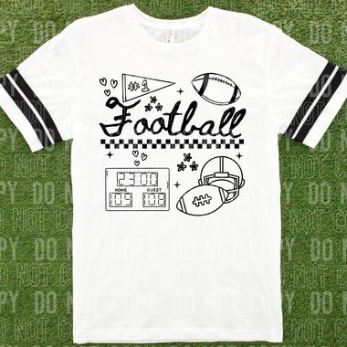 Football Checkered Doodle DTF Transfer (SBBB)