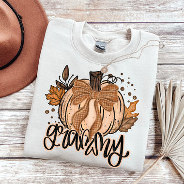 Grammy Fall Glitter Pumpkin DTF Transfer (SDD)