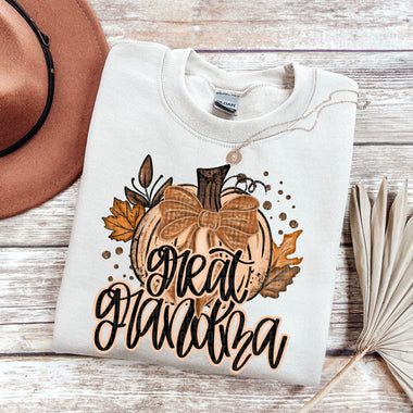 Great Grandma Fall Glitter Pumpkin DTF Transfer (SDD)
