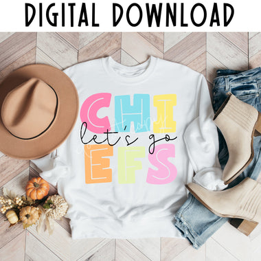 Let's go Chiefs Colorful Digital Download MS