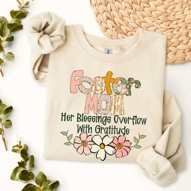 Foster Mom Her Blessings Overflow DTF Transfer