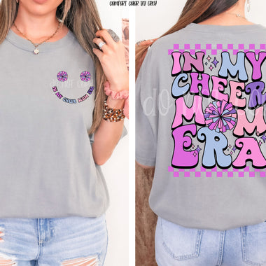 Cheer Mom Era Front & Back Screen Print High Heat Transfer Above Q96