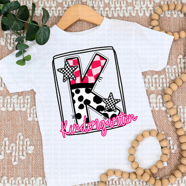 Kindergarten in Pink/Black DTF Transfer (ECH)