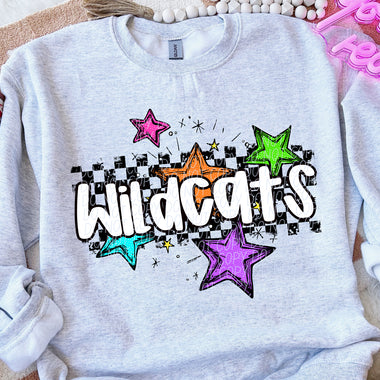Wildcats Bright Star Check DTF Transfer