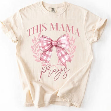 This Mama Prays Pink Gingham DTF Transfer