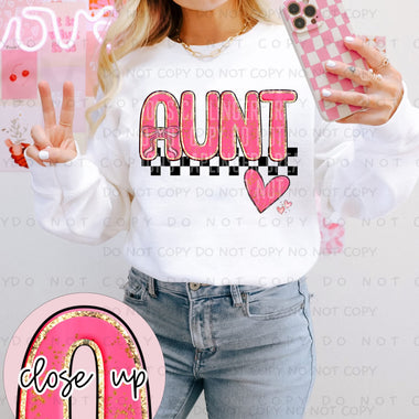Aunt in Pink DTF Transfer