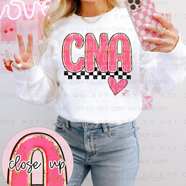 CNA in Pink DTF Transfer