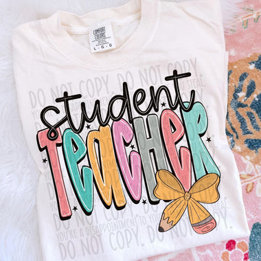 Student Teacher Pencil Doodle DTF Transfer (SWD)