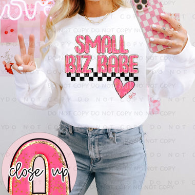 Small Biz Babe in Pink DTF Transfer