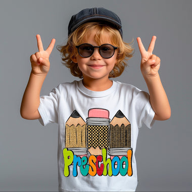 Colorful Preschool Pencils Boy DTF Transfer (SDD)