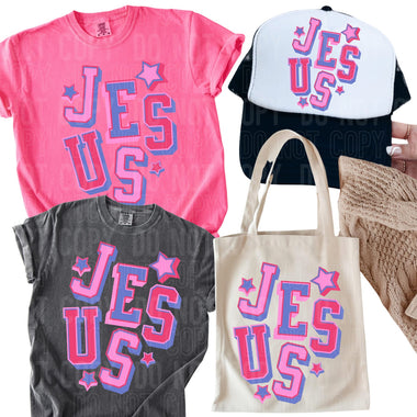Colorful Jesus DTF Transfer
