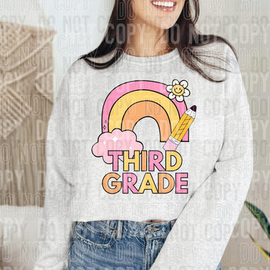 Third Grade Rainbow DTF Transfer
