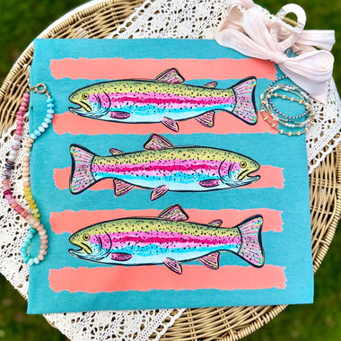 Colorful Trout with Stripes DTF Transfer (CC)
